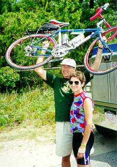 Chris steals Nancy's bike, gets run over by semi